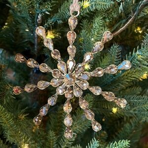 Arhaus Elegant Gold and Amber Starburst Ornament